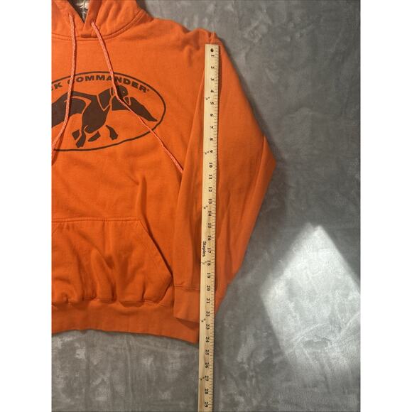 Duck Commander Orange Camo Lined Pullover Hoodie With Replacement String - Picture 11 of 13